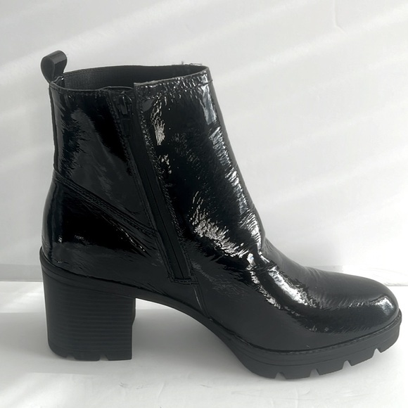 NATURALIZER $179 Verney 2 Patent Leather Block Heel Ankle Boots Size 12 Med NWT - Picture 8 of 12